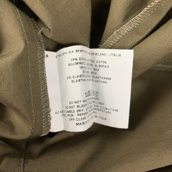 ETRO Size 12 Taupe Black Mixed Patterns Drawstring Dress - Picture 4 of 5